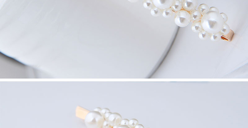 Fashion Gold Color+white Full Pearl Decorated Hair Clip,Hairpins