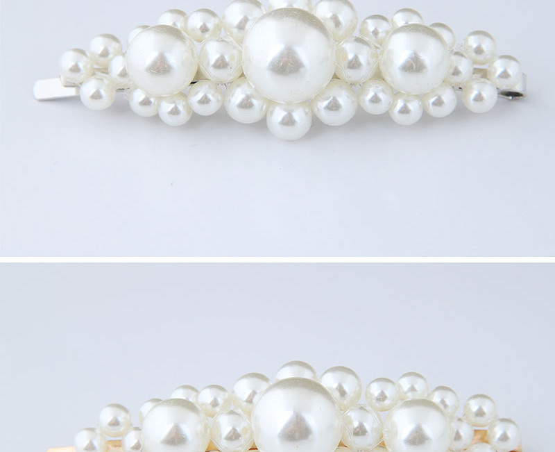 Fashion Silver Color+white Full Pearl Decorated Hair Clip,Hairpins