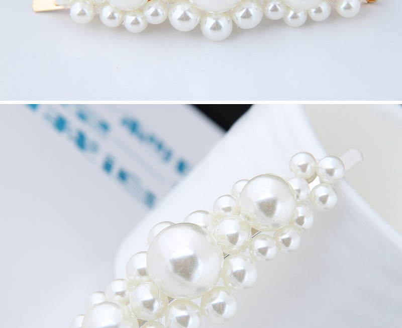 Fashion Gold Color+white Full Pearl Decorated Hair Clip,Hairpins