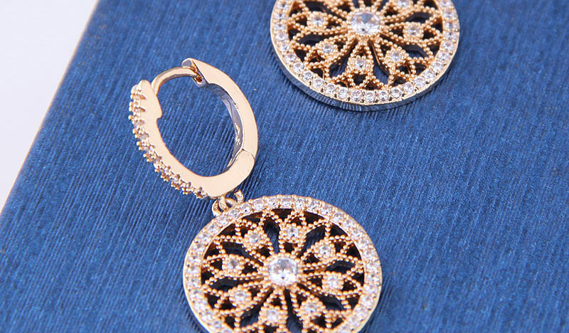 Fashion Gold Color Hollow Out Design Flower Shape Earrings,Drop Earrings