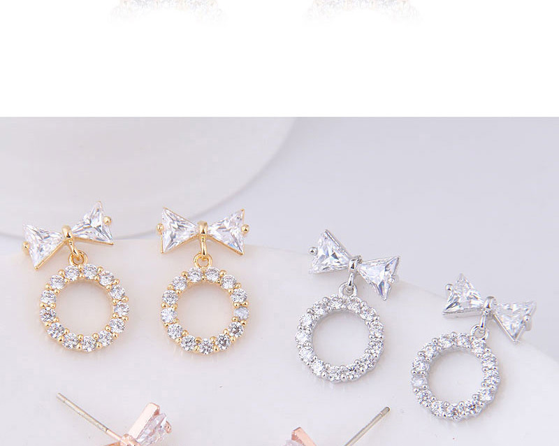 Fashion Gold Color Bowknot Shape Decorated Earrings,Stud Earrings