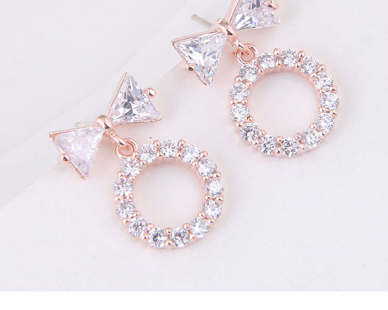 Fashion Rose Gold Bowknot Shape Decorated Earrings,Stud Earrings