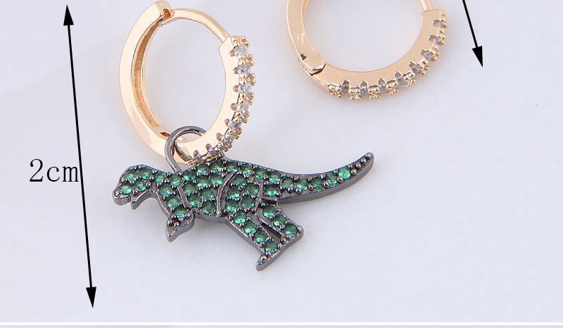 Fashion Green Dinosaur Shape Decorated Earrings,Stud Earrings