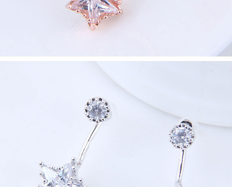 Fashion Silver Color Star Shape Decorated Earrings,Stud Earrings