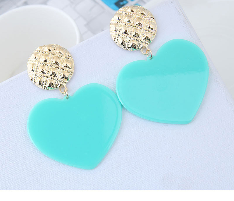 Fashion Blue Heart Shape Decorated Earrings,Drop Earrings