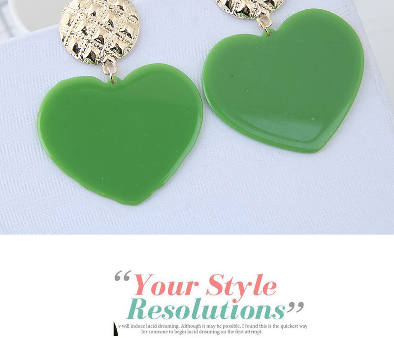 Fashion Green Heart Shape Decorated Earrings,Drop Earrings