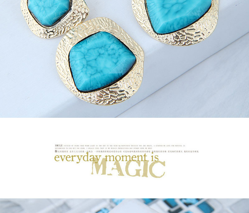 Fashion Blue Irregular Shape Decorated Earrings,Drop Earrings