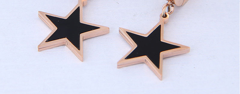Fashion Rose Gold Star Shape Decorated Earrings,Drop Earrings