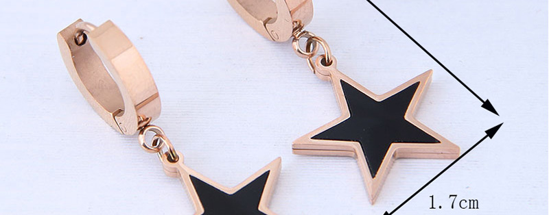 Fashion Rose Gold Star Shape Decorated Earrings,Drop Earrings
