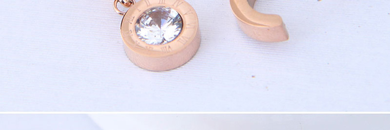Fashion Rose Gold Round Shape Decorated Earrings,Drop Earrings