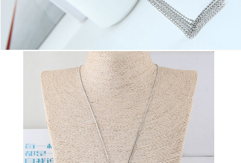 Fashion Gray Square Shape Decorated Necklace,Pendants