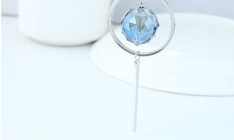 Fashion Blue+silver Color Bead Decorated Necklace,Pendants