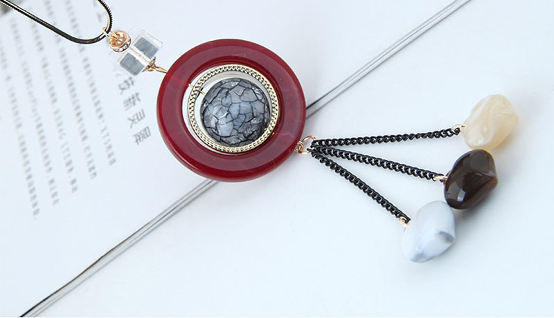Fashion Red Round Shape Decorated Necklace,Pendants