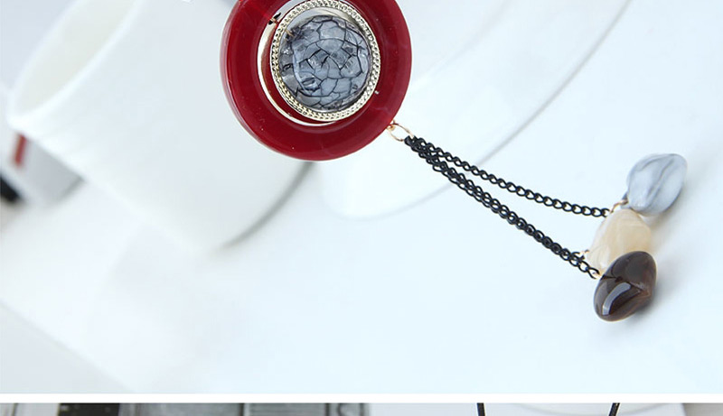 Fashion Red Round Shape Decorated Necklace,Pendants