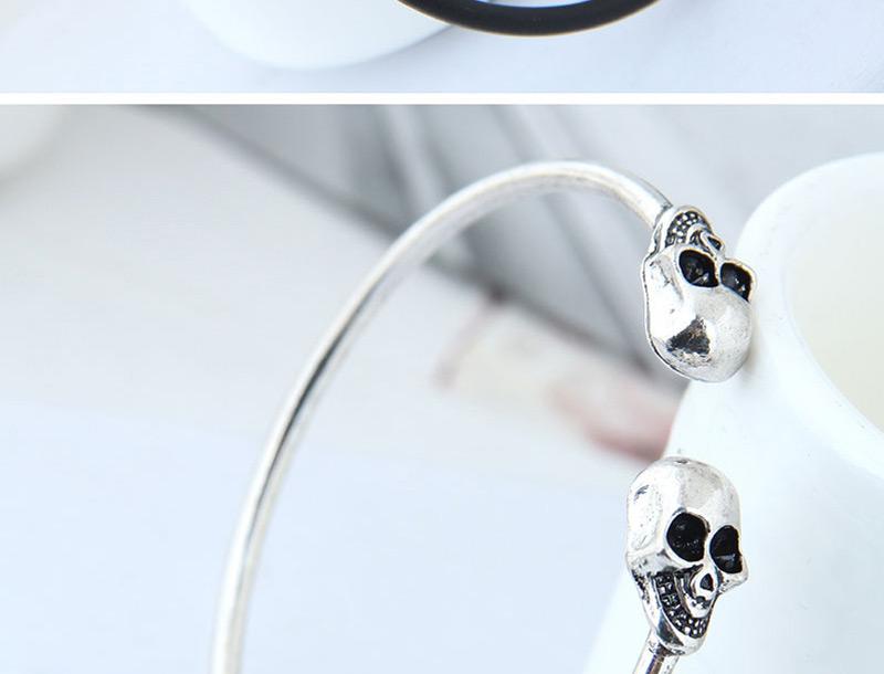 Fashion Silver Color Skull Shape Decorated Bracelet,Fashion Bangles