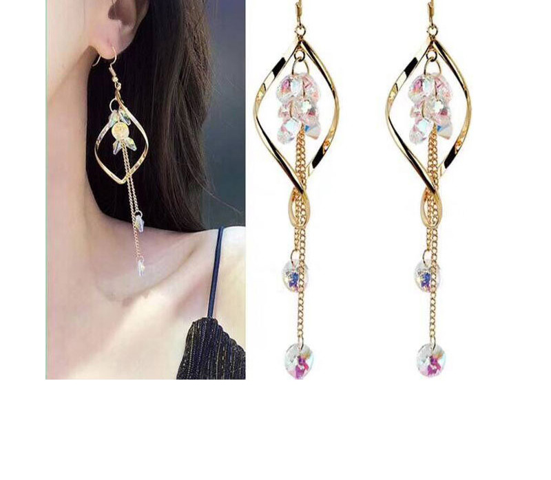 Fashion Gold Color Waterdrop Shape Design Long Tassel Earrings,Drop Earrings