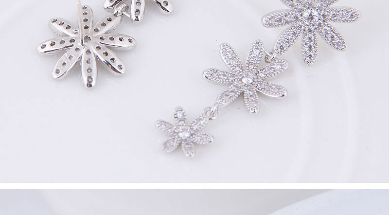 Fashion Silver Color Flowers Shape Design Pure Color Earrings,Drop Earrings