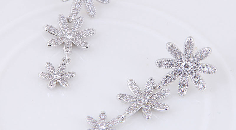 Fashion Silver Color Flowers Shape Design Pure Color Earrings,Drop Earrings