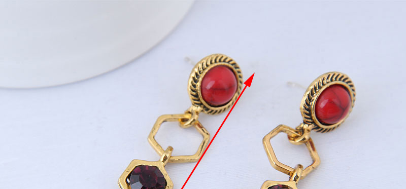 Fashion Red Round Shape Design Long Earrings,Drop Earrings