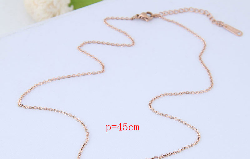Elegant Rose Gold Moon&star Decorated Long Necklace,Necklaces
