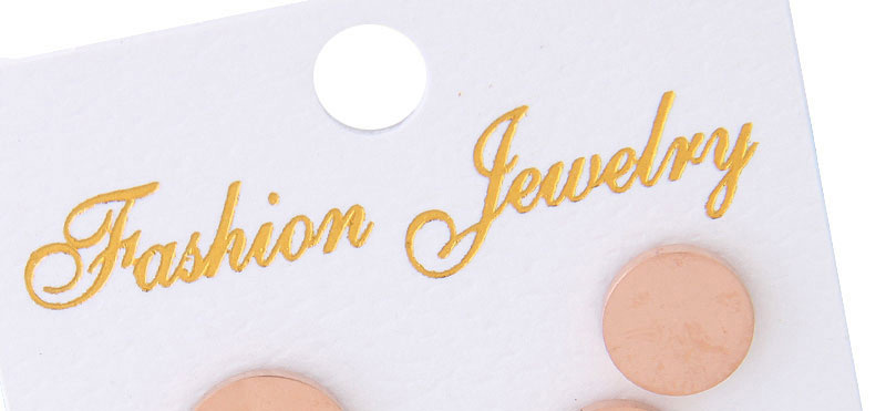Elegant Rose Gold Round Shape Design Pure Color Earrings(6pcs),Earrings