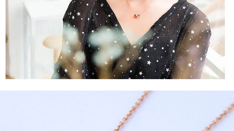 Fashion Rose Gold+red Round Shape Decorated Necklace,Necklaces