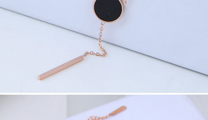 Fashion Rose Gold Round Shape Decorated Tassel Necklace,Necklaces