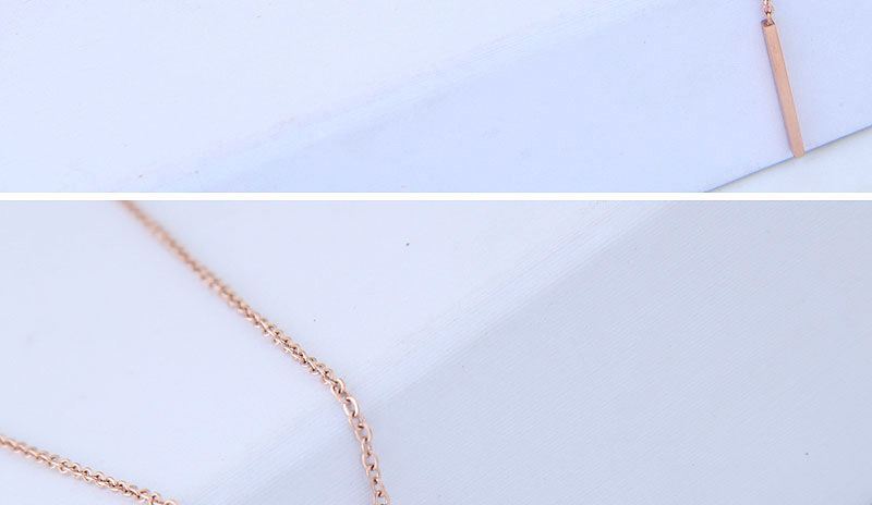 Fashion Rose Gold Round Shape Decorated Tassel Necklace,Necklaces