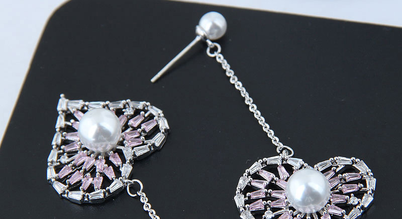 Fashion Silver Color Heart Shape Decorated Earrings,Drop Earrings