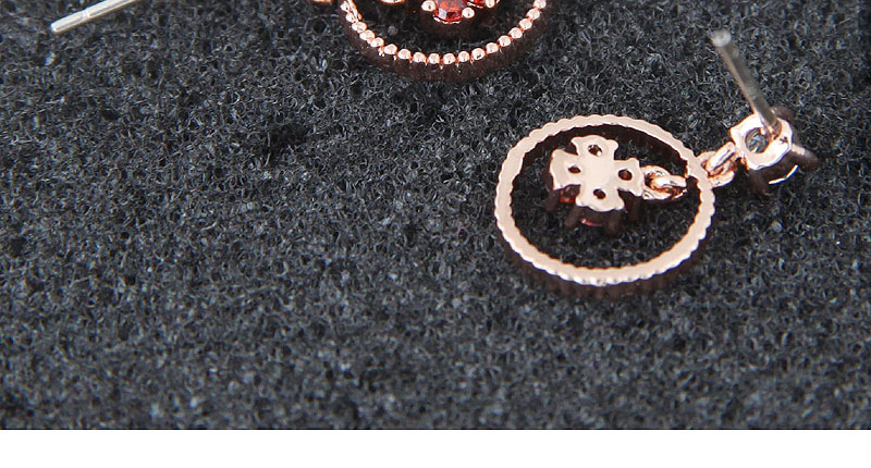Fashion Gold Color Flower Shape Decorated Round Earrings,Stud Earrings