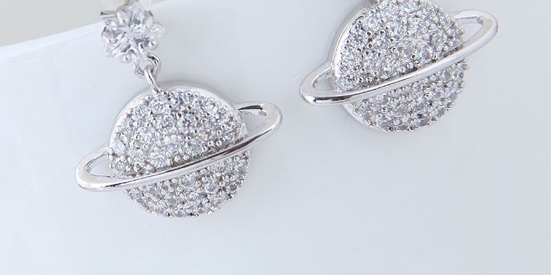 Fashion Silver Color Saturn Shape Design Earrings,Stud Earrings
