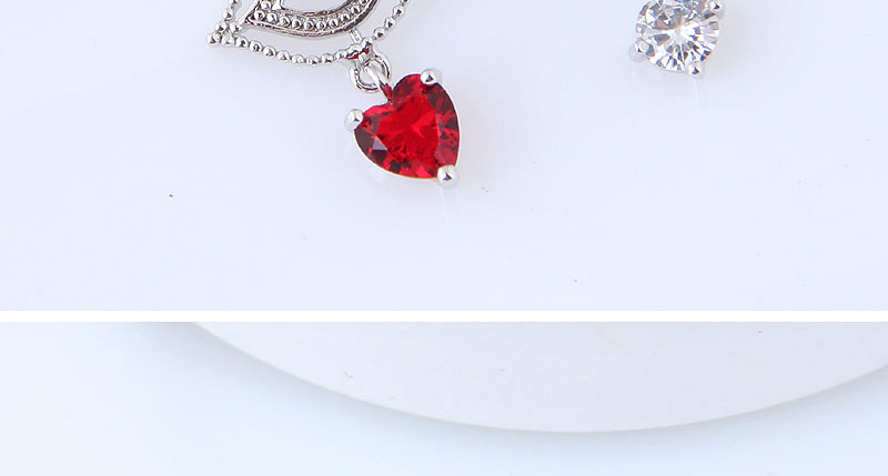 Fashion Silver Color+red Lip Shape Decorated Earrings,Drop Earrings