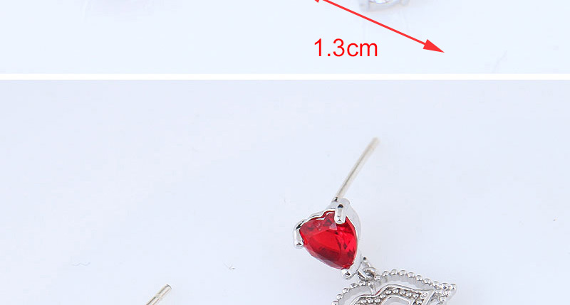 Fashion Silver Color+red Lip Shape Decorated Earrings,Drop Earrings