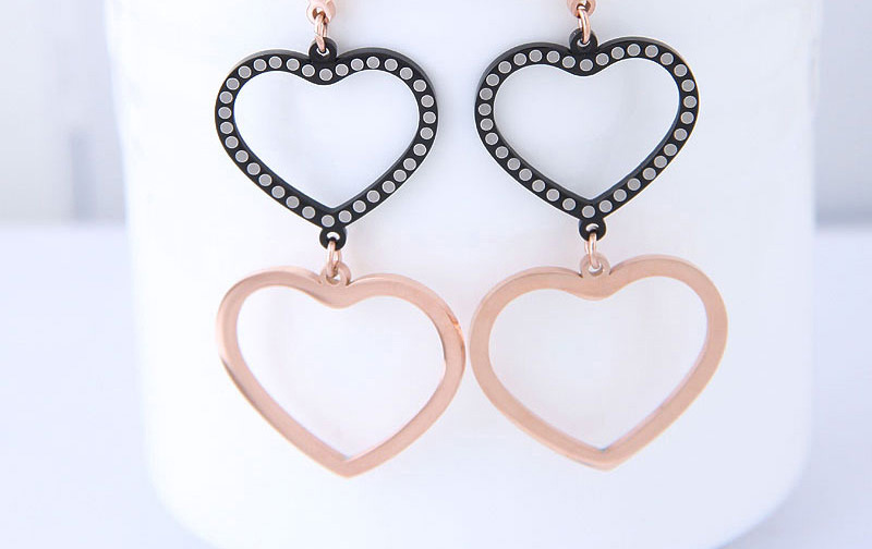 Fashion Rose Gold Heart Shape Design Earrings,Earrings
