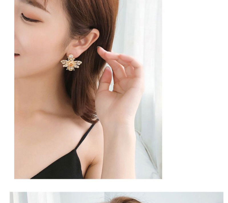 Simple Gold Color Bee Shape Decorated Earrings,Stud Earrings