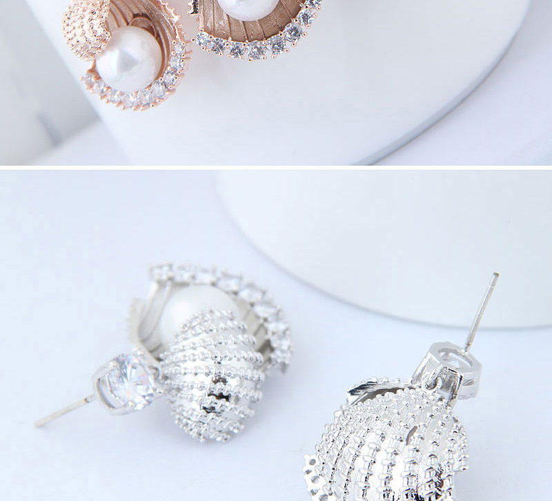 Simple Gold Color Full Diamond Decorated Earrings,Drop Earrings