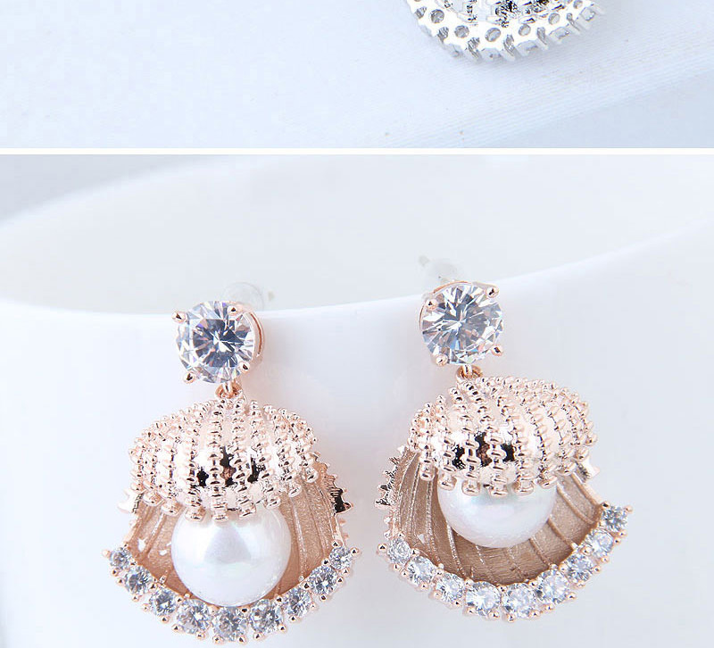 Simple Gold Color Full Diamond Decorated Earrings,Drop Earrings