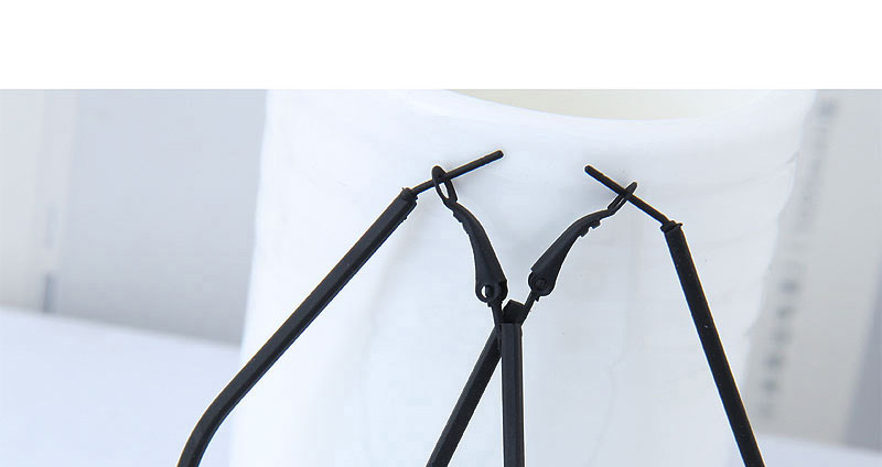 Simple Black Pure Color Decorated Earrings,Hoop Earrings