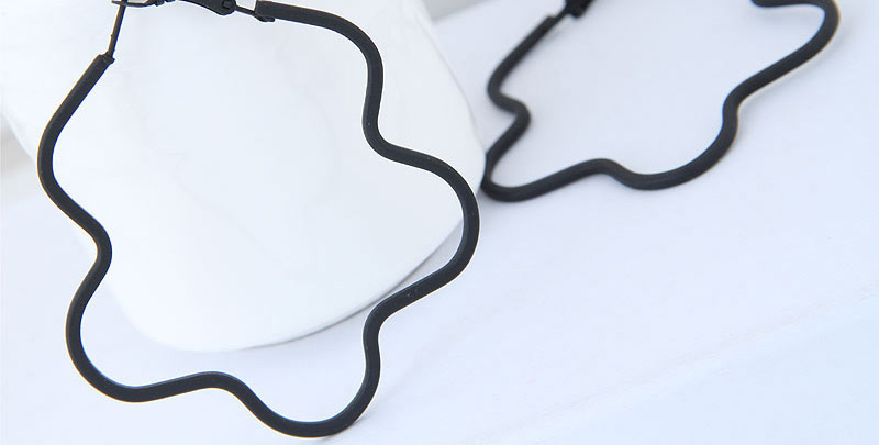 Simple Black Pure Color Decorated Earrings,Hoop Earrings