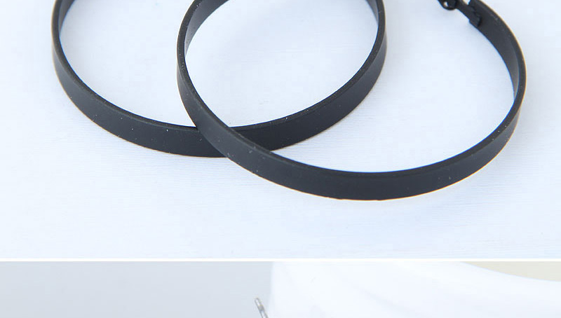 Simple Black Circular Ring Shape Decorated Earrings,Hoop Earrings