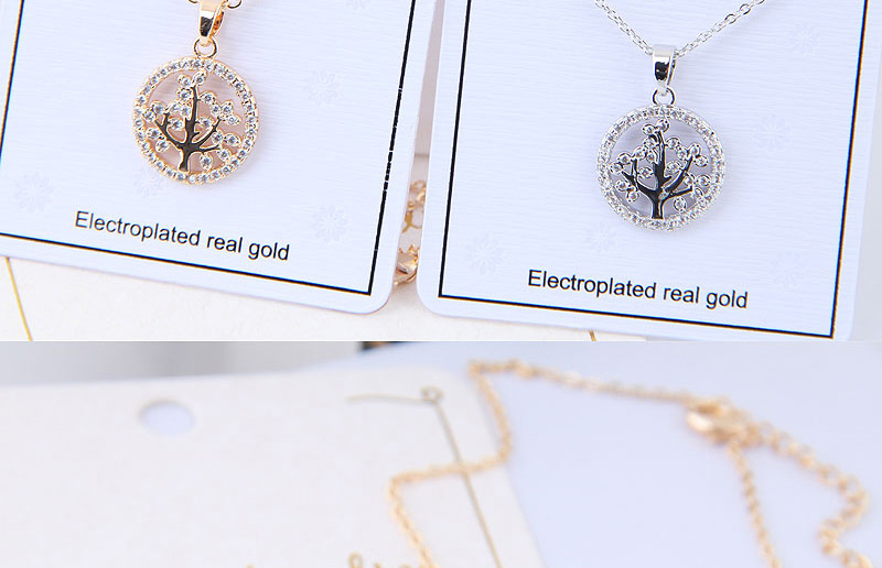 Elegant Silver Color Tree Pendant Decorated Long Necklace,Pendants