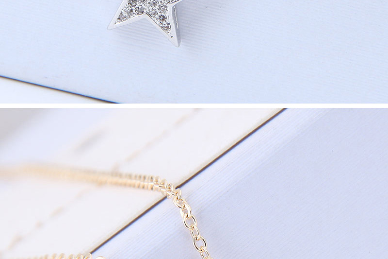 Elegant Gold Color Star Shape Decorated Necklace,Pendants