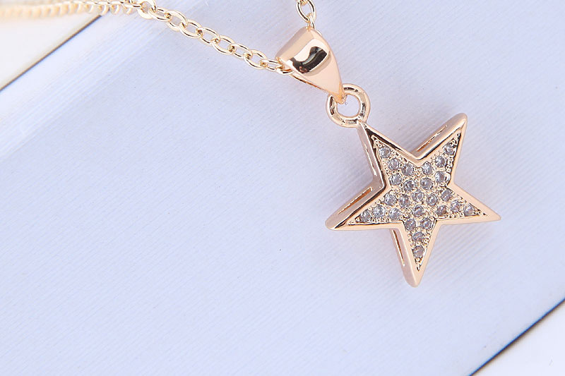 Elegant Gold Color Star Shape Decorated Necklace,Pendants