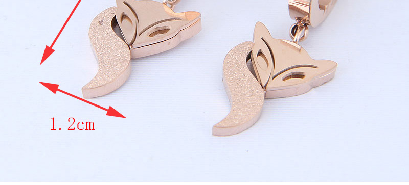 Elegant Rose Gold Fox Shape Design Pure Color Earrings,Earrings