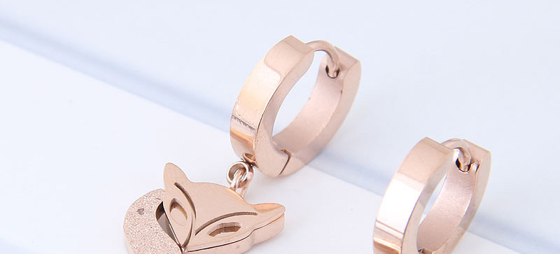 Elegant Rose Gold Fox Shape Design Pure Color Earrings,Earrings