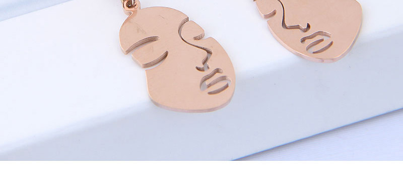 Elegant Rose Gold Mask Pendant Decorated Long Earrings,Earrings