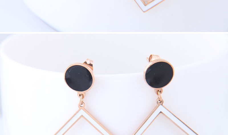 Elegant Black Hollow Out Square Shape Design Earrings,Earrings
