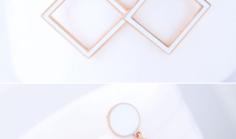 Elegant Rose Gold Hollow Out Square Shape Design Earrings,Earrings