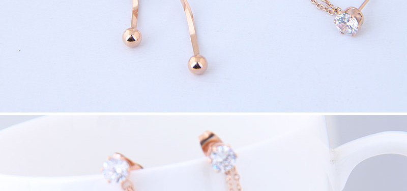 Elegant Rose Gold Balls Decorated Pure Color Earrings,Earrings