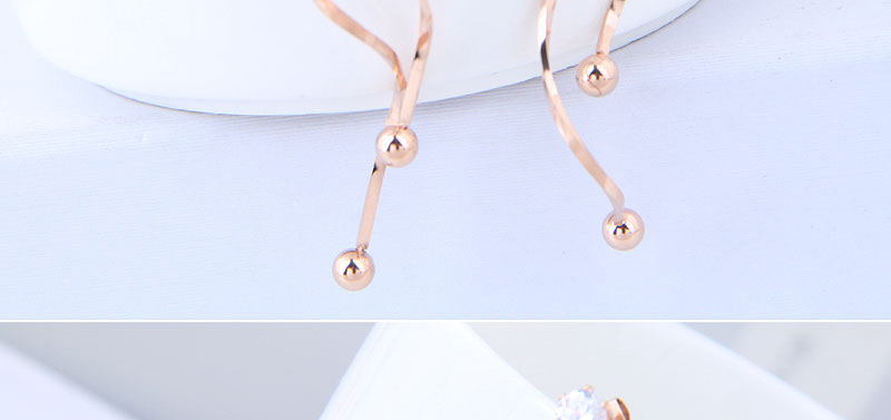 Elegant Rose Gold Balls Decorated Pure Color Earrings,Earrings